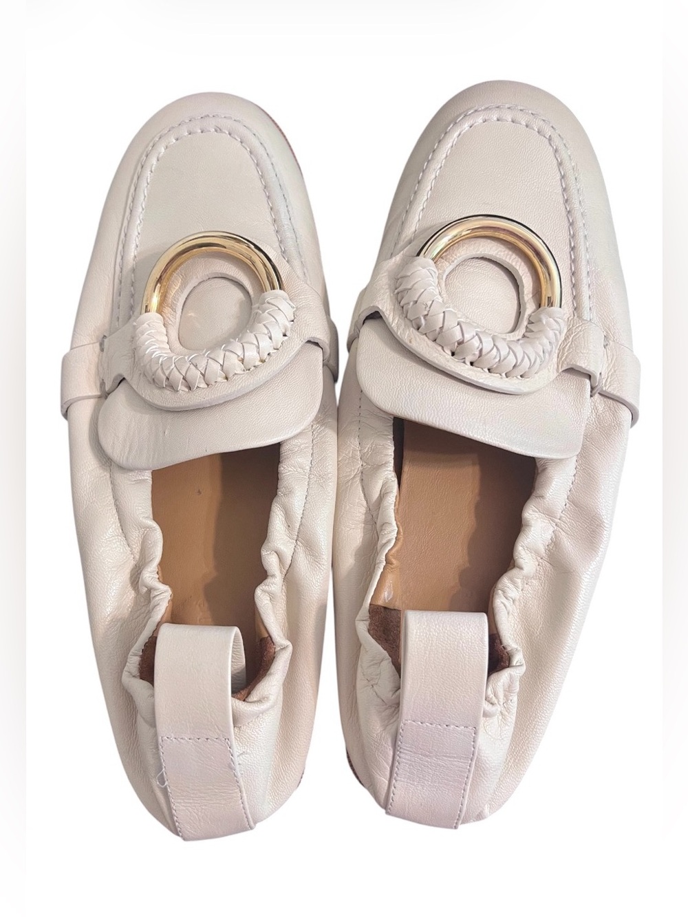 See By Chloé Hana Cream Leather Loafers Size 42